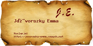 Jávorszky Emma névjegykártya